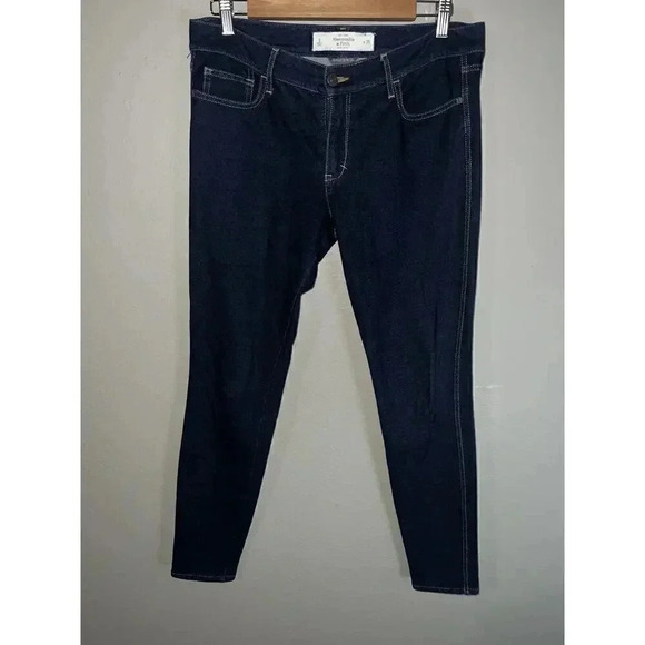 Women's Abercrombie and Fitch Jeans Dark Blue Perfect Skinny Jeggings - Picture 1 of 3